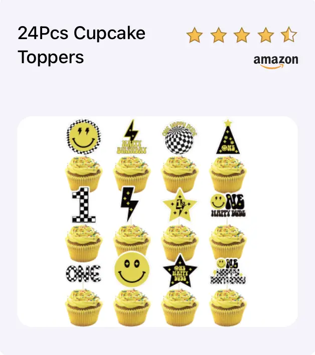 one happy dude party decor cupcake toppers
